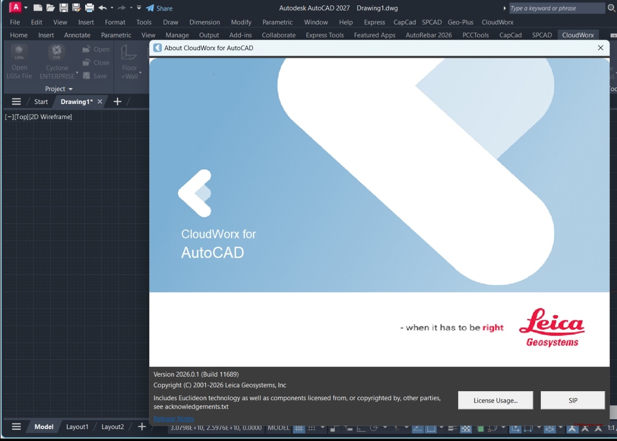 Leica CloudWorx 2026 for Autocad